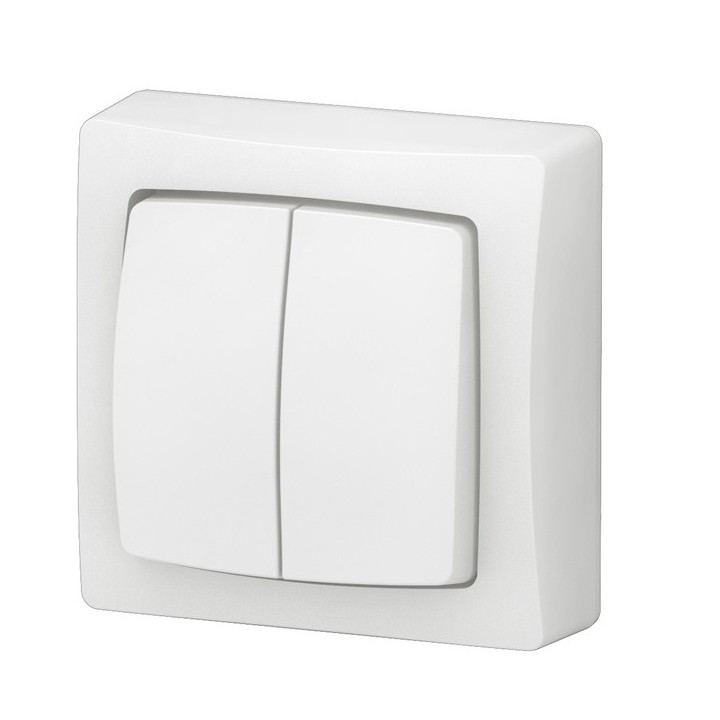 Legrand - Transformeur double 5 en 1 : interr, va-et-vient, poussoir double - En Saillie complet blanc - bornes - Réf : 086020L