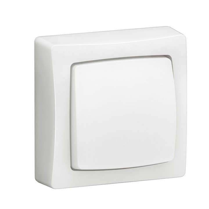 Legrand - Transformeur 3 en 1 : interru, va-et-vient, poussoir Saillie complet blanc avec bornes auto - Réf : 086020L