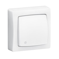 Legrand - Transformeur 3 en 1 : interru, va-et-vient, poussoir lumineux Saillie complet blanc - bornes auto - Réf : 086017L