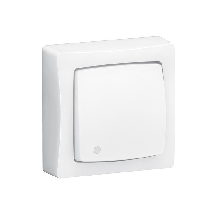 Legrand - Transformeur 3 en 1 : interru, va-et-vient, poussoir lumineux Saillie complet blanc - bornes auto - Réf : 086017L