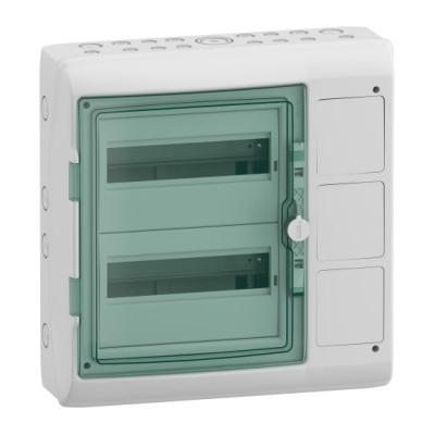 Schneider Mureva - Coffret polyvalent 448x460mm - 2 rangées 12 Modules - 3 Ouverture 90x100mm - Réf : 13971M