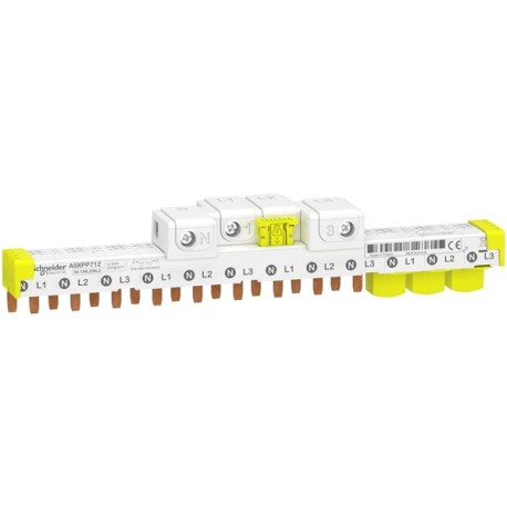 Schneider - Acti9 iDT40 - Peigne horiz. avec connecteur - 3P+N - 12 modules de 18mm - 63A - Réf : A9XPP712