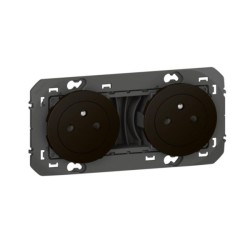 Legrand - Double prise de courant 2P+T Surface dooxie 16A précâblées finition noir mat - Réf : 600532