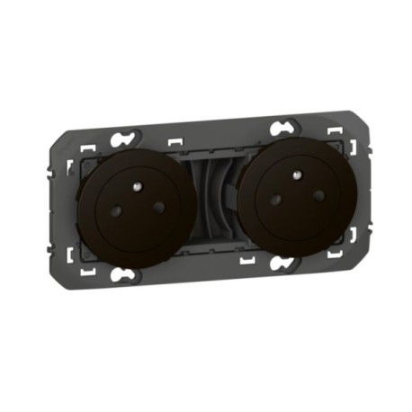 Legrand - Double prise de courant 2P+T Surface dooxie 16A précâblées finition noir mat - Réf : 600532