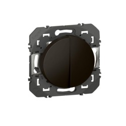 Legrand - Poussoir double dooxie 6A 250V~ finition noir mat - Réf : 600208