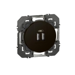 Legrand - Double chargeur USB Type-A dooxie 3A 15W finition noir mat - Réf : 600543