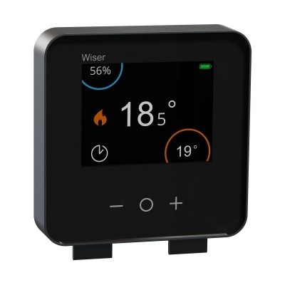Schneider - Wiser - Thermostat d'ambiance connecté liaison zigbee 2,4GHz - anthracite - Réf : CCTFR6401