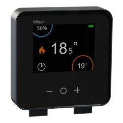 Schneider - Wiser - Thermostat d'ambiance connecté liaison zigbee 2,4GHz - anthracite - Réf : CCTFR6401