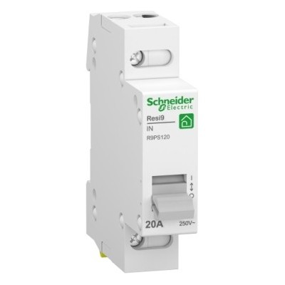Schneider - Resi9 - Interrupteur - 1P - 20A - 1NO - 250VCA - Réf : R9PS120