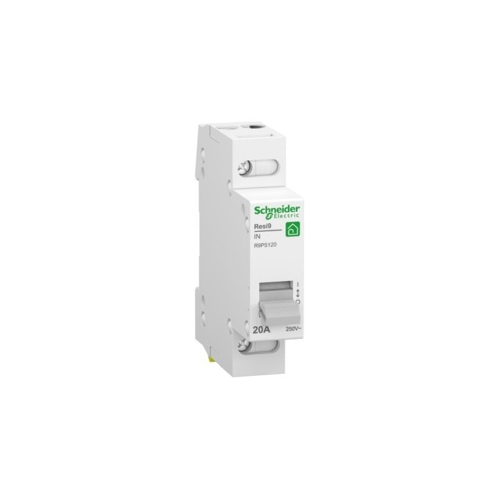 Schneider - Resi9 - Interrupteur - 1P - 20A - 1NO - 250VCA - Réf : R9PS120