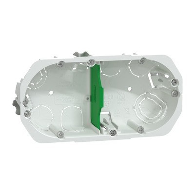 Schneider - Multifix - Boîte d'encastrement - Ø 67mm - prof 40mm - 2 postes - Réf : IMT35924