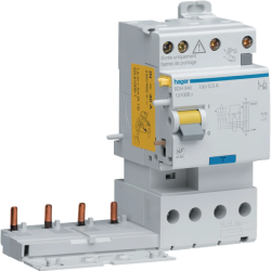 HAGER - Bloc différentiel double sortie - 4P - 40A - 30mA - type A - haute immunité - Réf : BDH840