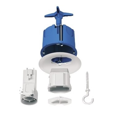 Schneider - Multifix DCL Boîte de centre avec coll, couv. non affl, connect, douille, fiche - Réf : ALB71840