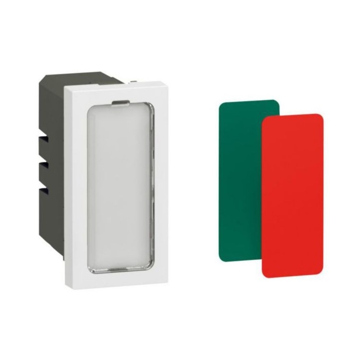 Legrand - Mosaic - Voyant antimicrobien simple - 230V - 1W - 1 module avec 4 étiquettes de couleur - Réf : 078501