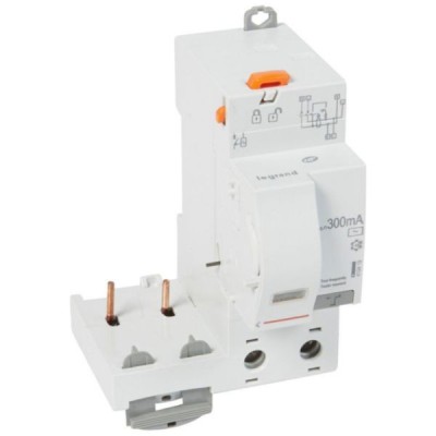 Legrand - Bloc différentiel adaptable auto DX³ pour disjoncteur 1 module par pôle - 2P 230V~ 40A - Type AC 300mA - Réf : 410419