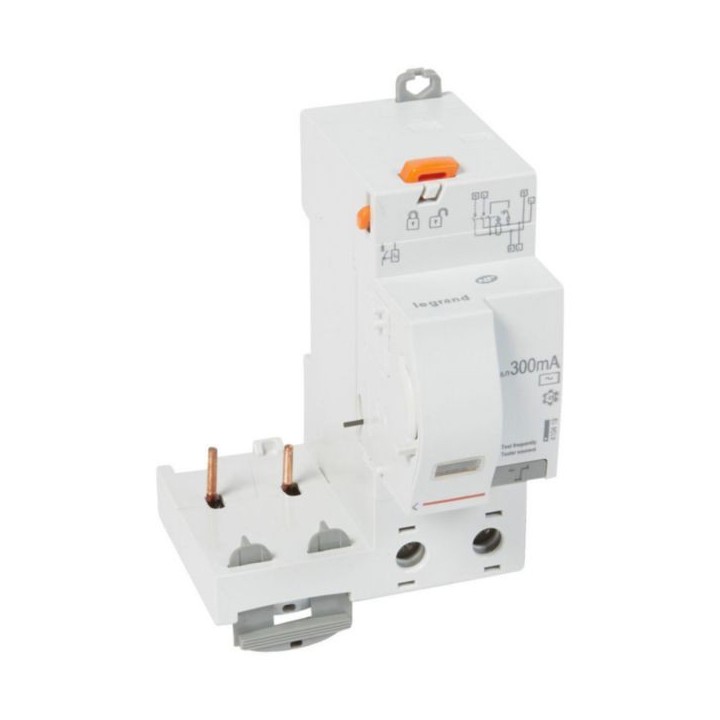 Legrand - Bloc différentiel adaptable auto DX³ pour disjoncteur 1 module par pôle - 2P 230V~ 40A - Type AC 300mA - Réf : 410419