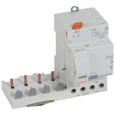 Legrand - Bloc différentiel adaptable auto DX³ pour disjoncteur 1 module par pôle - 4P 400V~ 63A - Type AC 30mA - Réf : 410506