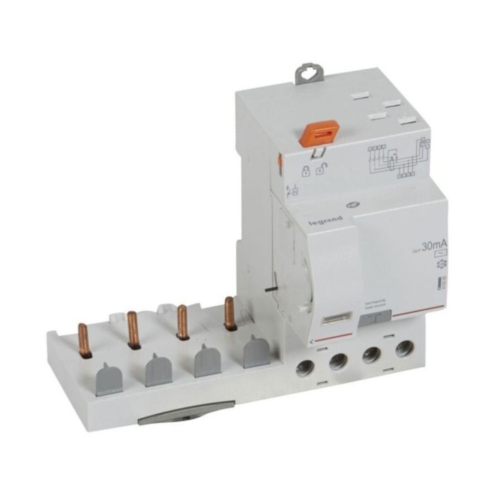 Legrand - Bloc différentiel adaptable auto DX³ pour disjoncteur 1 module par pôle - 4P 400V~ 63A - Type AC 30mA - Réf : 410506