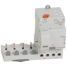 Legrand - Bloc différentiel adaptable auto DX³ pour disjoncteur 1 module par pôle - 4P 400V~ 40A - Type AC 300mA - Réf : 410517