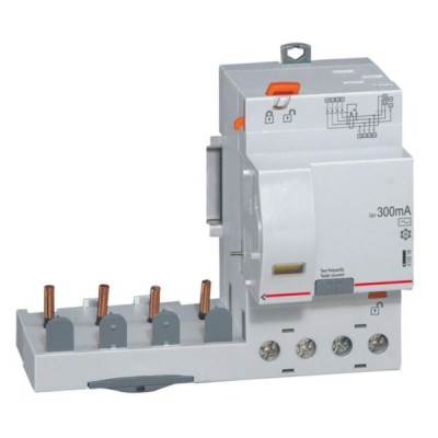 Legrand - Bloc différentiel adaptable auto DX³ pour disjoncteur 1 module par pôle - 4P 400V~ 63A - Type AC 300mA - Réf : 410518
