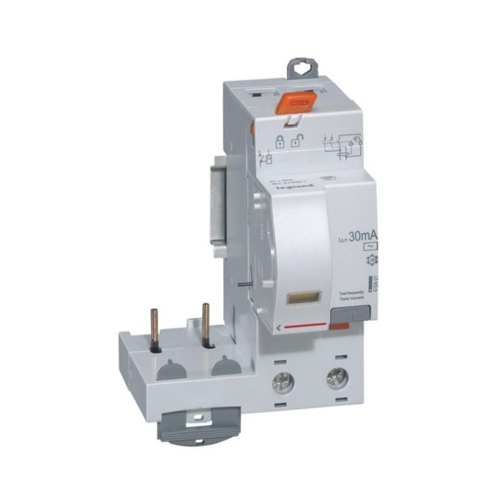 Legrand - Bloc différentiel adaptable à vis DX³ pour disjoncteur 1 module par pôle - 2P 230V~ 40A - Type AC 30mA - Réf : 410401