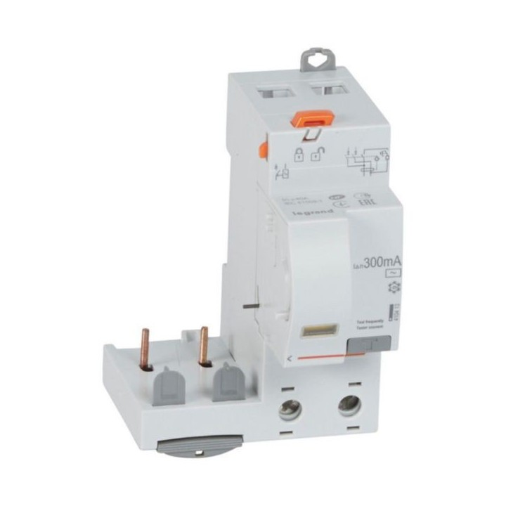 Legrand - Bloc différentiel adaptable à vis DX³ pour disjoncteur 1 module par pôle - 2P 230V~ 40A - Type AC 300mA - Réf : 410413