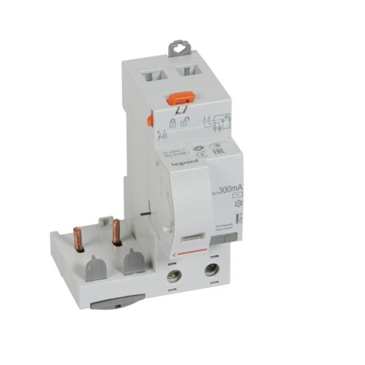 Legrand - Bloc différentiel adaptable à vis DX³ pour disjoncteur 1 module par pôle - 2P 230V~ 63A - Type AC 300mA - Réf : 410414
