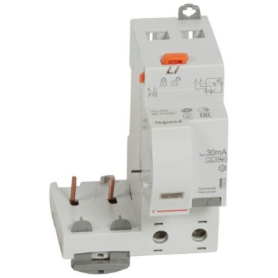 Legrand - Bloc différentiel adaptable à vis DX³ pour disjoncteur 1 module par pôle - 2P 230V~ 40A - Type F 30mA - Réf : 410434