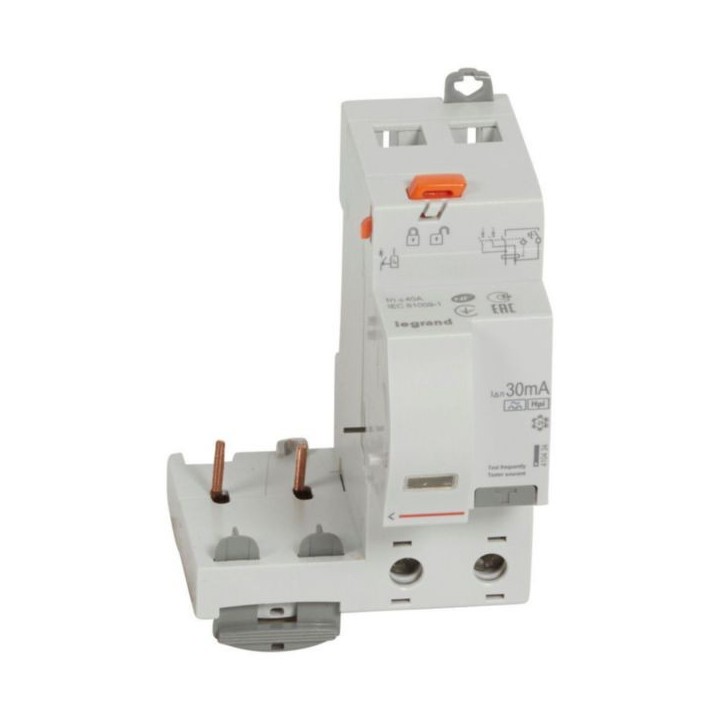 Legrand - Bloc différentiel adaptable à vis DX³ pour disjoncteur 1 module par pôle - 2P 230V~ 40A - Type F 30mA - Réf : 410434
