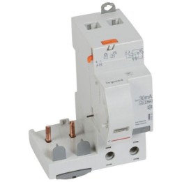 Legrand - Bloc différentiel adaptable à vis DX³ pour disjoncteur 1 module par pôle - 2P 230V~ 63A - Type F 30mA - Réf : 410435