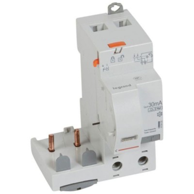 Legrand - Bloc différentiel adaptable à vis DX³ pour disjoncteur 1 module par pôle - 2P 230V~ 63A - Type F 30mA - Réf : 410435