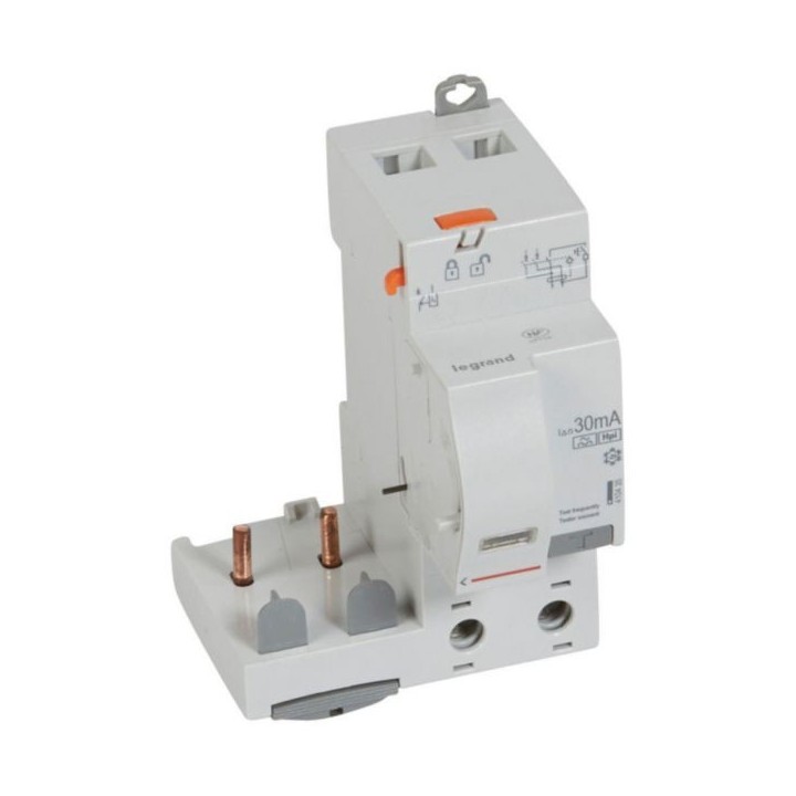 Legrand - Bloc différentiel adaptable à vis DX³ pour disjoncteur 1 module par pôle - 2P 230V~ 63A - Type F 30mA - Réf : 410435