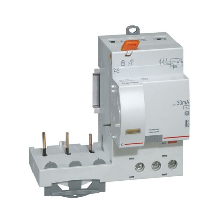 Legrand - Bloc différentiel adaptable à vis DX³ pour disjoncteur 1 module par pôle - 3P 400V~ 40A - Type AC 30mA - Réf : 410471