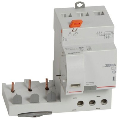 Legrand - Bloc différentiel adaptable à vis DX³ pour disjoncteur 1 module par pôle - 3P 400V~ 40A - Type AC 300mA - Réf : 410474