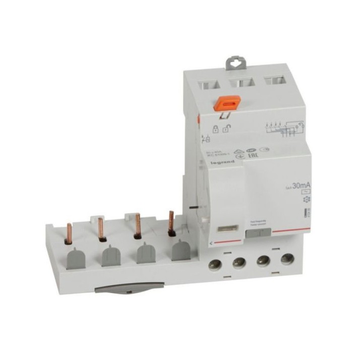 Legrand - Bloc différentiel adaptable à vis DX³ pour disjoncteur 1 module par pôle - 4P 400V~ 40A - Type AC 30mA - Réf : 410499