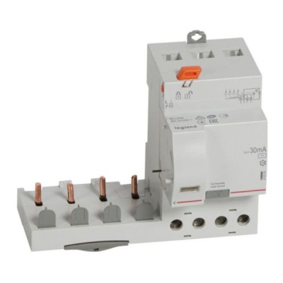 Legrand - Bloc différentiel adaptable à vis DX³ pour disjoncteur 1 module par pôle - 4P 400V~ 63A - Type AC 30mA - Réf : 410500