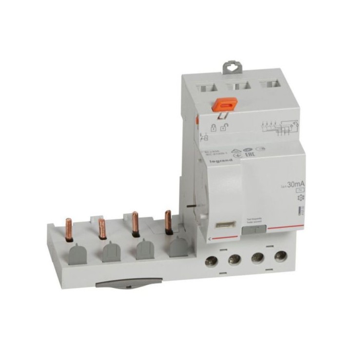Legrand - Bloc différentiel adaptable à vis DX³ pour disjoncteur 1 module par pôle - 4P 400V~ 63A - Type AC 30mA - Réf : 410500