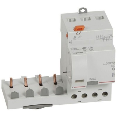 Legrand - Bloc différentiel adaptable à vis DX³ pour disjoncteur 1 module par pôle - 4P 400V~ 63A - Type AC 300mA - Réf : 410512