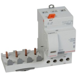 Legrand - Bloc différentiel adaptable à vis DX³ pour disjoncteur 1 module par pôle - 4P 400V~ 63A - Type F 30mA - Réf : 410534
