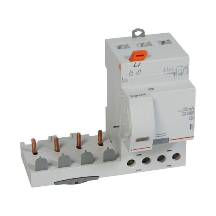 Legrand - Bloc différentiel adaptable à vis DX³ pour disjoncteur 1 module par pôle - 4P 400V~ 63A - Type F 30mA - Réf : 410534