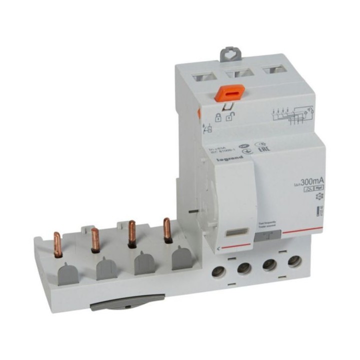 Legrand - Bloc différentiel adaptable à vis DX³ pour disjoncteur 1 module par pôle - 4P 400V~ 63A - Type F 300mA - Réf : 410546