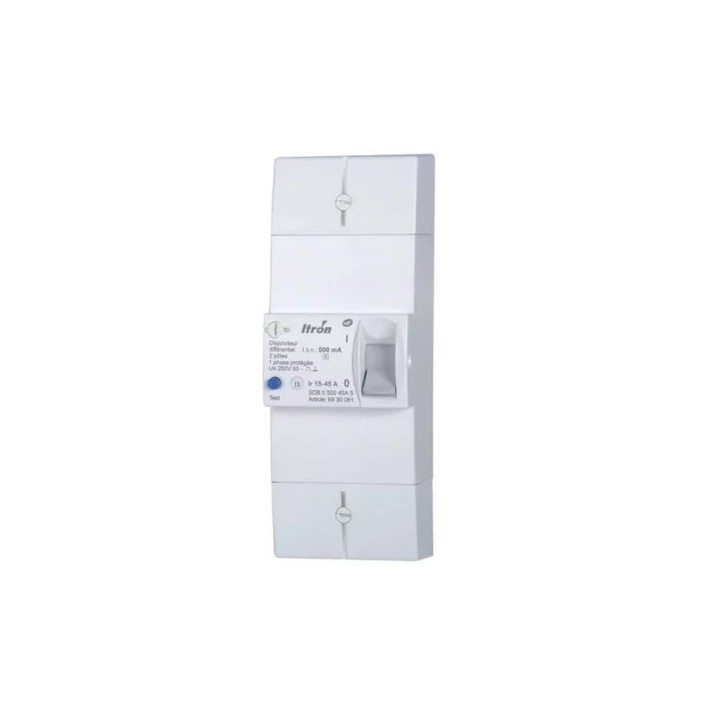 Disjoncteur de branchement différentiel instantané - 2x60A - 1P+N - Réf : 03614