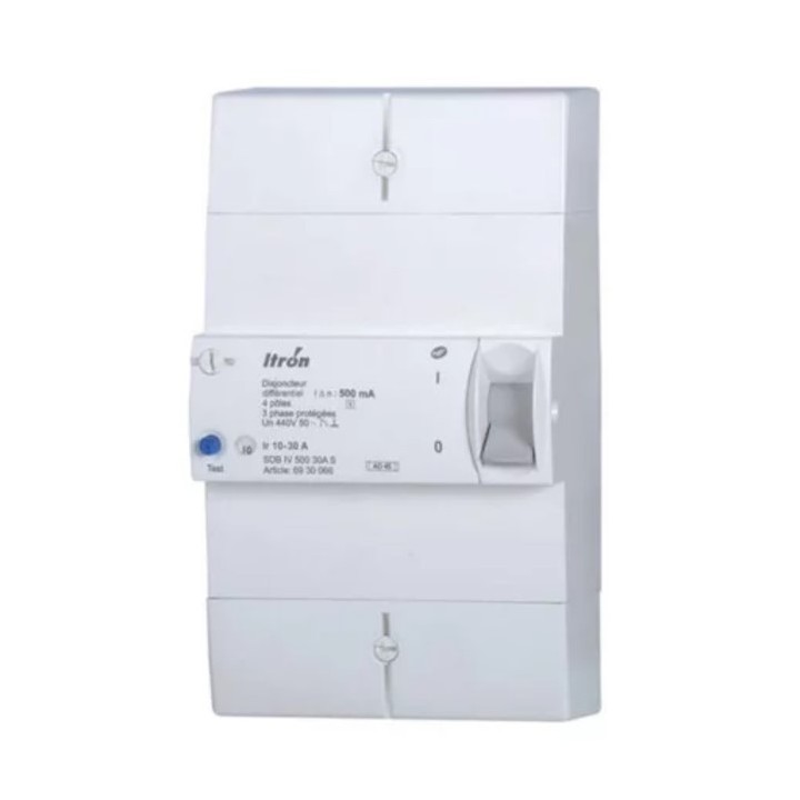 Itron - Disjoncteur de branchement différentiel instantané - 4x30/60A - 3P+N - Réf : 03618