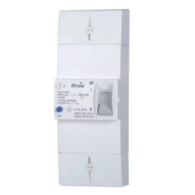 Itron - Disjoncteur de branchement différentiel sélectif - 2x60A - 1P+N - Réf : 03634