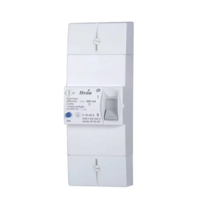 Itron - Disjoncteur de branchement différentiel sélectif - 2x60A - 1P+N - Réf : 03634