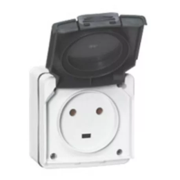 Legrand - Prise 2P+T étanche - 20A - Plexo complet IP55 saillie - gris - Réf : 091655