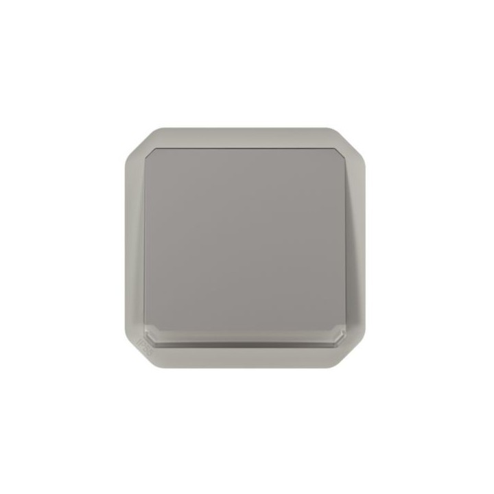 Legrand - Poussoir NO lumineux avec voyant étanche Plexo 10A 250V IP55 composable gris - Réf : 069542L