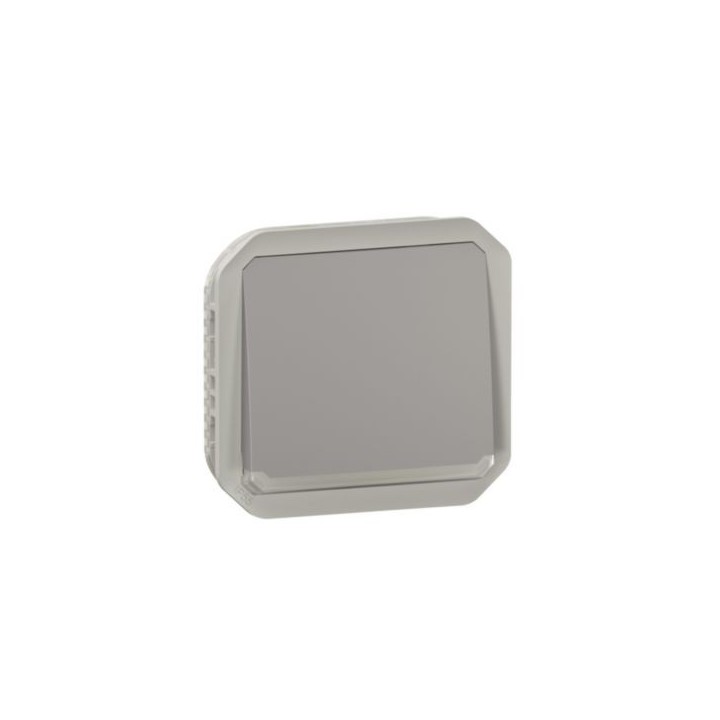 Legrand - Poussoir NO lumineux avec voyant étanche Plexo 10A 250V IP55 composable gris - Réf : 069542L