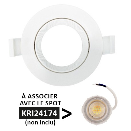 Krisane - Collerette orientable - IP20 - blanc - Réf : KRI24122