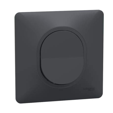 Schneider Ovalis - Bouton poussoir complet anthracite - Réf : S340206-P